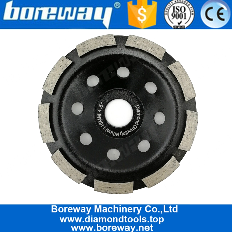 Mola a tazza singola diamantata da 4,5 pollici con diamante da 4,5 pollici per marmo di granito in muratura di cemento