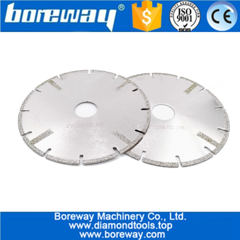125 mm elektroplierter verstärkter Diamant -Schneidscheibe 5 Zoll Marmorklinge mit Bohrung 22,23 mm