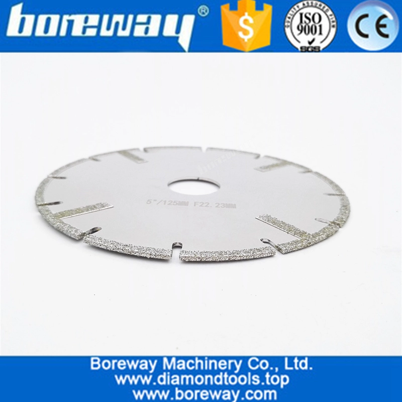 125 mm elektroplierter verstärkter Diamant -Schneidscheibe 5 Zoll Marmorklinge mit Bohrung 22,23 mm