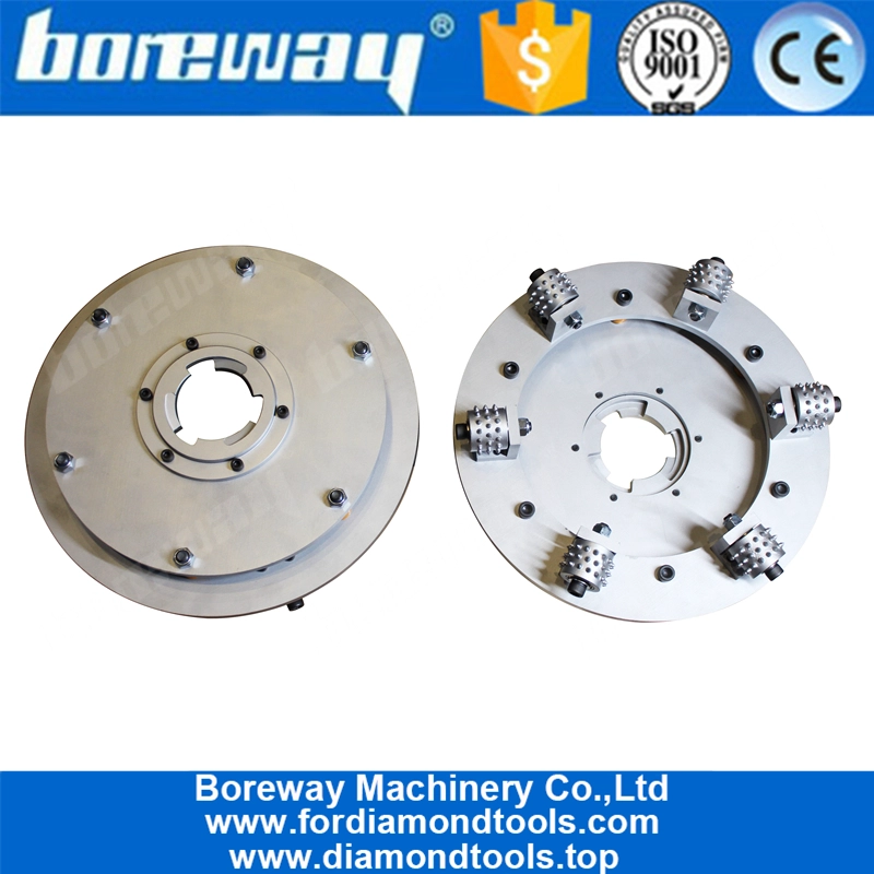 17 '' Oberflächenbearbeitungswerkzeug Bush Hammered Plate mit 6 Rollen 45 Segmente aus Hartmetalllegierung