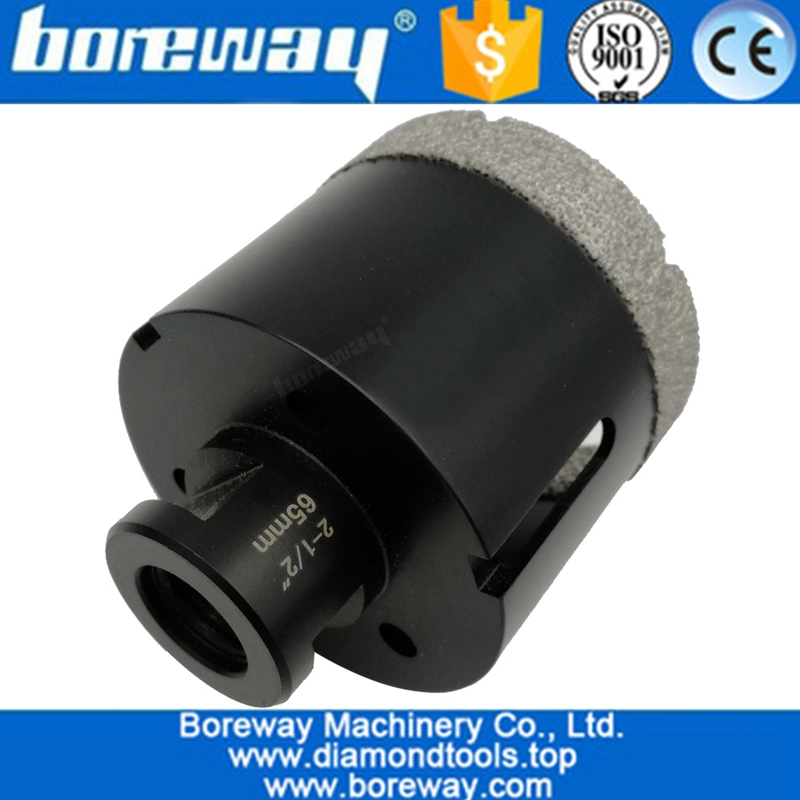 2-1 / 2 "punte per anima diamantate brasate sottovuoto da 65mm con attacco filettato 5/8" -11 per marmo granito duro, gres porcellanato, ecc.