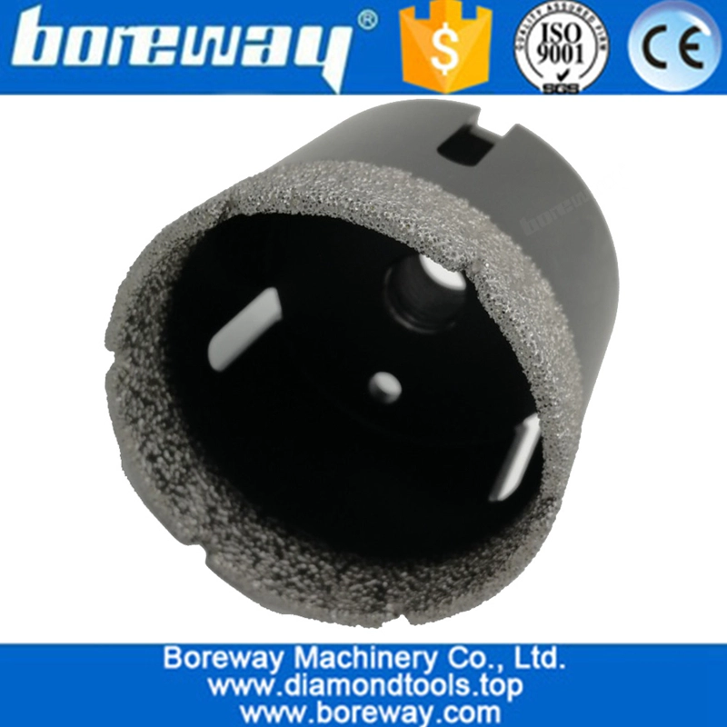 2-1 / 2 "punte per anima diamantate brasate sottovuoto da 65mm con attacco filettato 5/8" -11 per marmo granito duro, gres porcellanato, ecc.
