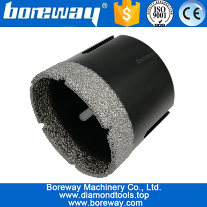 2-1 / 2 "punte per anima diamantate brasate sottovuoto da 65mm con attacco filettato 5/8" -11 per marmo granito duro, gres porcellanato, ecc.