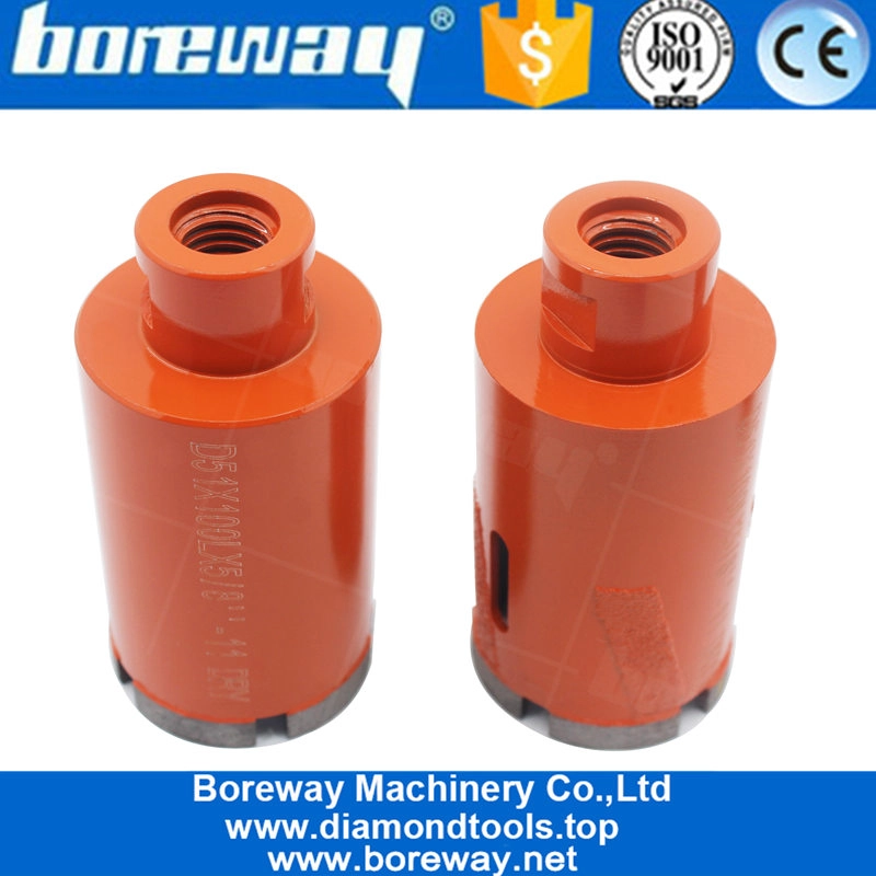 5 सेगमेंट के साथ ग्रेनाइट संगमरमर प्रकृति पत्थर ड्रिलिंग के लिए 2 "51 मिमी लेजर वेल्डेड डायमंड ड्राई कोर ड्रिल बिट