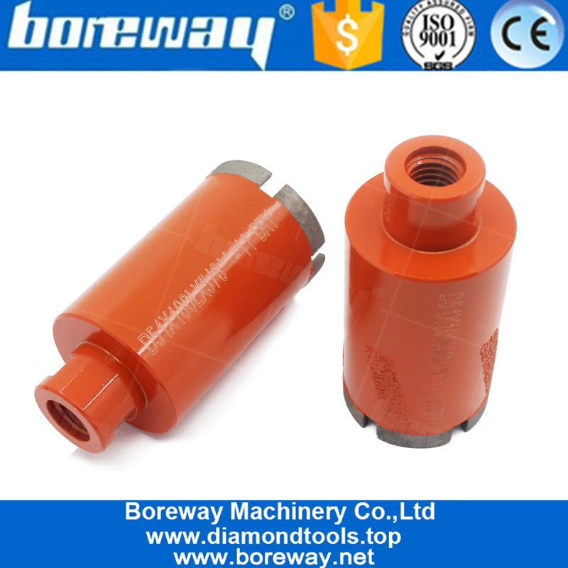 5 सेगमेंट के साथ ग्रेनाइट संगमरमर प्रकृति पत्थर ड्रिलिंग के लिए 2 "51 मिमी लेजर वेल्डेड डायमंड ड्राई कोर ड्रिल बिट