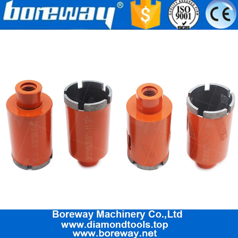 5 सेगमेंट के साथ ग्रेनाइट संगमरमर प्रकृति पत्थर ड्रिलिंग के लिए 2 "51 मिमी लेजर वेल्डेड डायमंड ड्राई कोर ड्रिल बिट