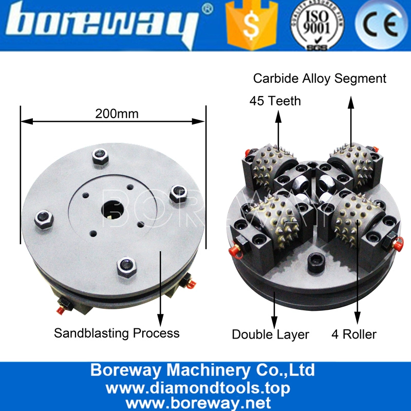 200mm Double Layer Rotary Bush Hammer Plate With Spring For Sandblasting Process
