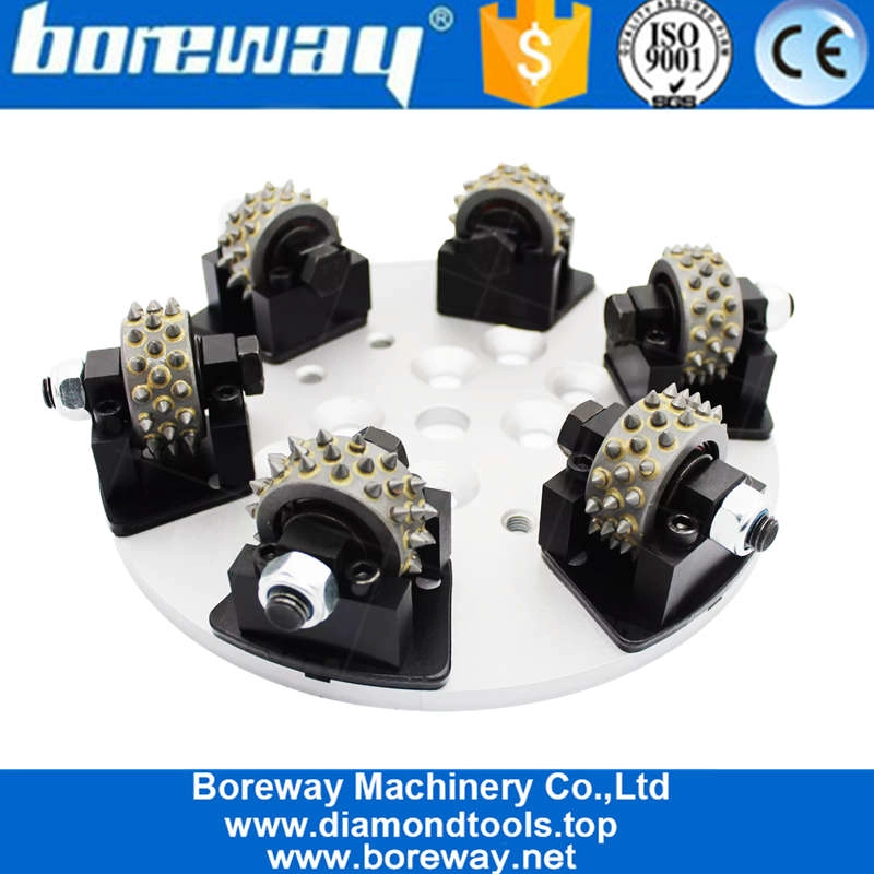 Piastra di macinazione del pavimento del martello del cespuglio di 250mm con 6 roller 45 denti Superficie litchi