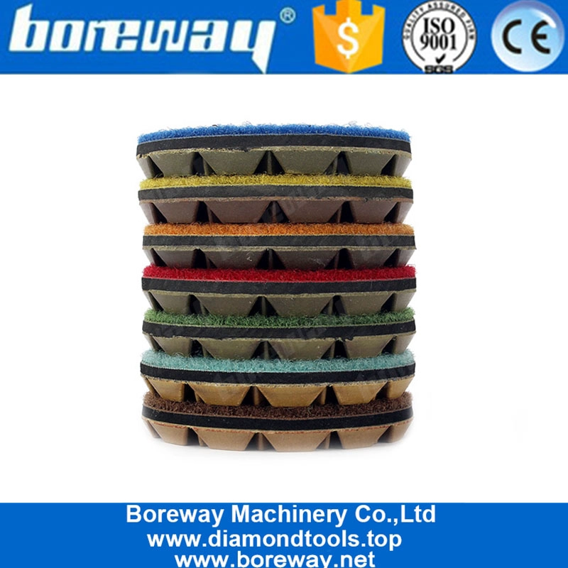 Tampon de polissage de plancher de diamant de résine de 3 pouces 80mm pour le béton de granit de polissage humide