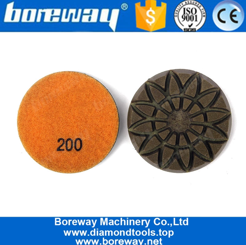 Tampon de polissage de plancher de diamant de résine de 3 pouces 80mm pour le béton de granit de polissage humide