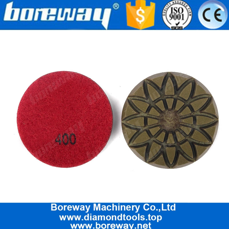 Tampon de polissage de plancher de diamant de résine de 3 pouces 80mm pour le béton de granit de polissage humide