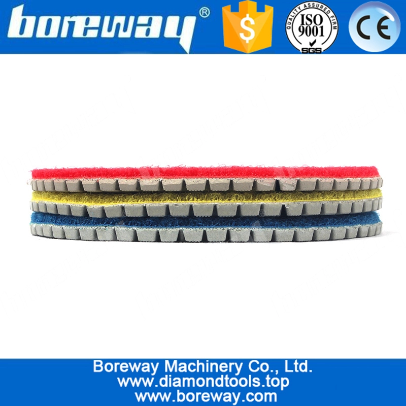 3 Step 4 Inch diamond polishing pad for  flexible grinding stone marble granite