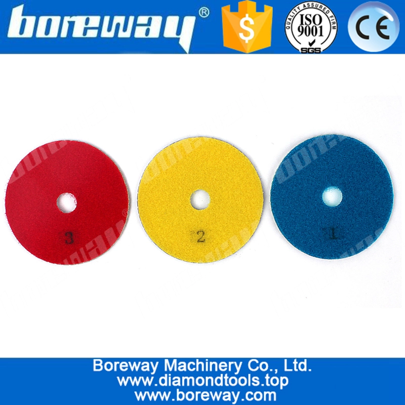 3 Step 4 Inch diamond polishing pad for  flexible grinding stone marble granite