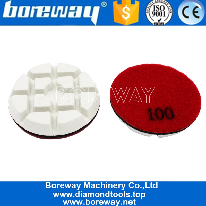 Pastiglie lucidanti in resina di cambio rapido da 3 pollici per il produttore del pavimento in calcestruzzo