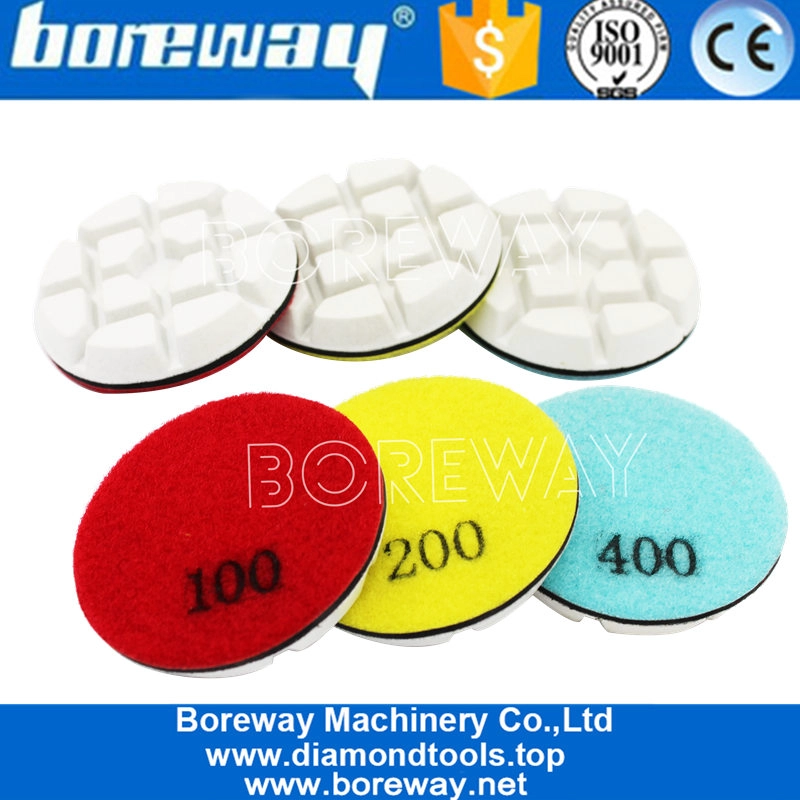 Pastiglie lucidanti in resina di cambio rapido da 3 pollici per il produttore del pavimento in calcestruzzo