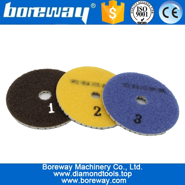 3 चरणों सूखी और गीला उपयोग हीरा पॉलिश पैड