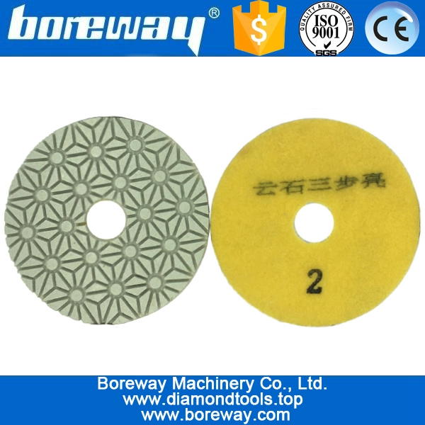 3 चरणों सूखी और गीला उपयोग हीरा पॉलिश पैड