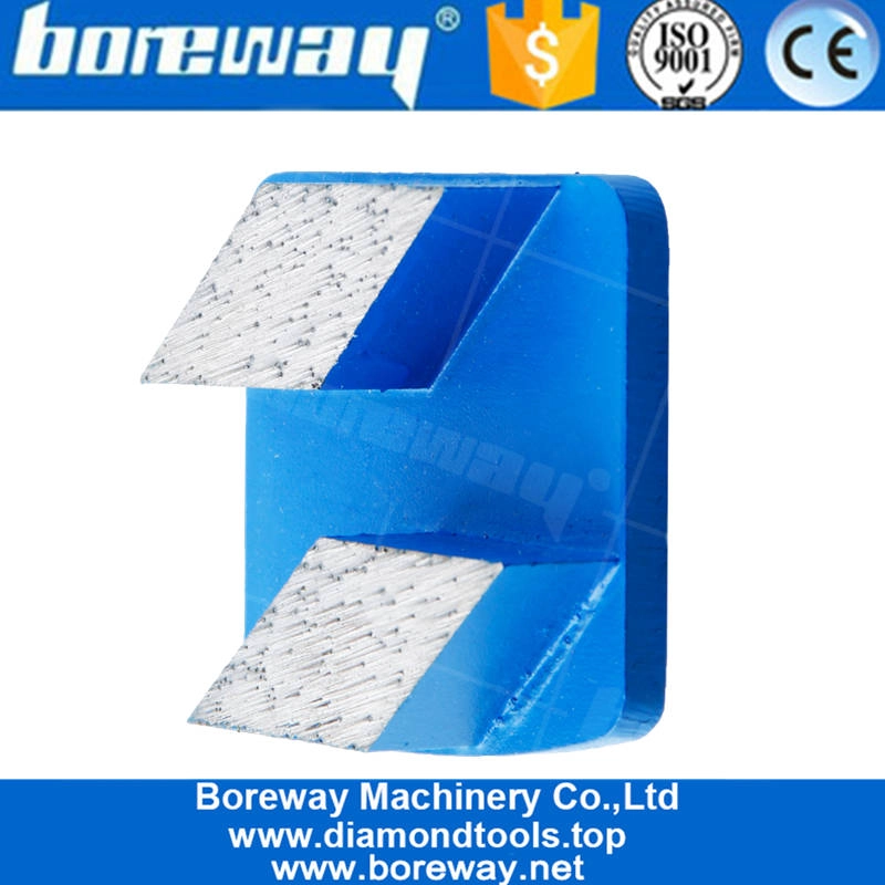 30-Körnung Rhombus-Segment mit zwei Diamanten Redi-Lock Blue Metal Bond Disc-Bodenpolierpads für Schleifmaschinen