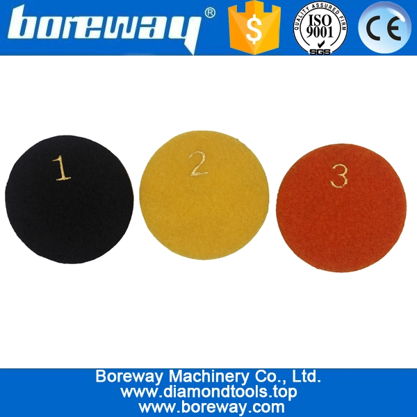 3 pollici 80 mm 3 passaggi bagnato utilizzare tamponi per lucidatura pavimenti diamantati