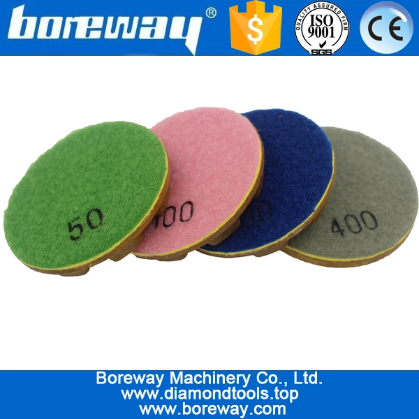 धातु के साथ 3 इंच 80 मिमी 4 स्टेप्स फ्लोर डायमंड पॉलिशिंग पैड
