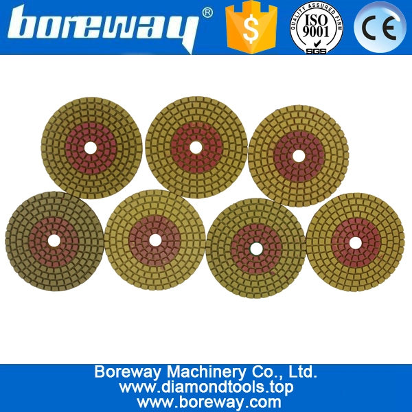 3 pulgadas 80mm 7 pasos 2 en 1 almohadillas de pulido de diamantes de uso mojado para hormigón de piedra de cerámica