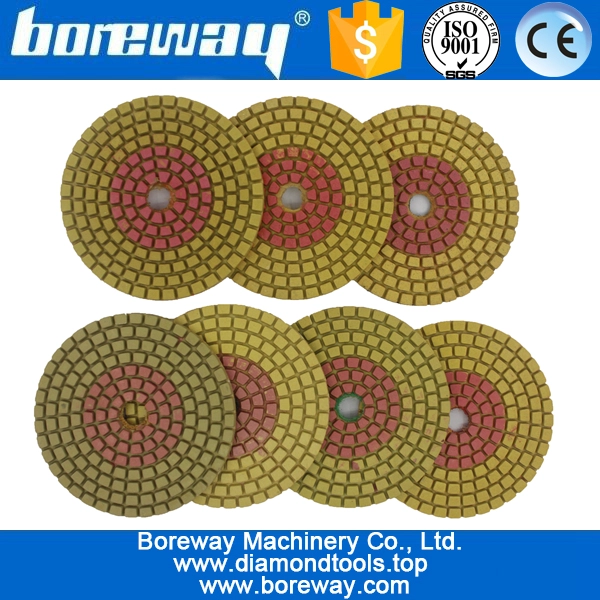 3 pulgadas 80mm 7 pasos 2 en 1 almohadillas de pulido de diamantes de uso mojado para hormigón de piedra de cerámica