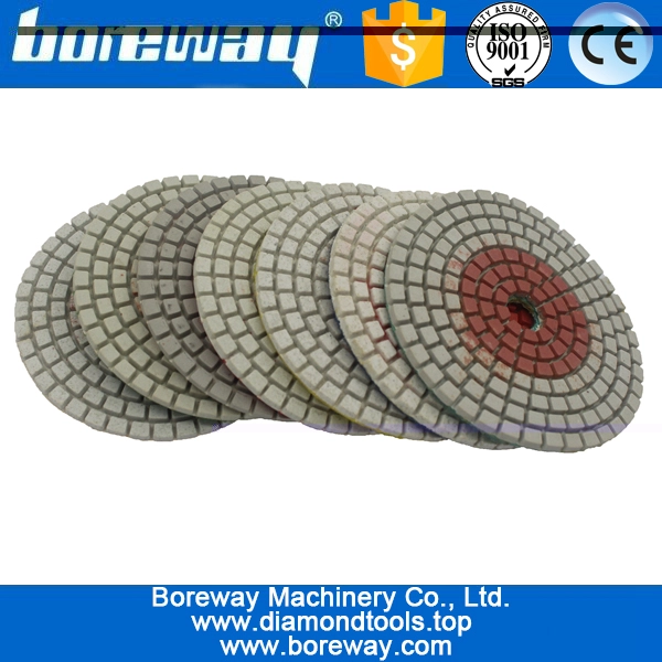 3inch 80mm 7 passos 2 em 1 almofadas de polimento de diamante em uso molhado para concreto de pedra