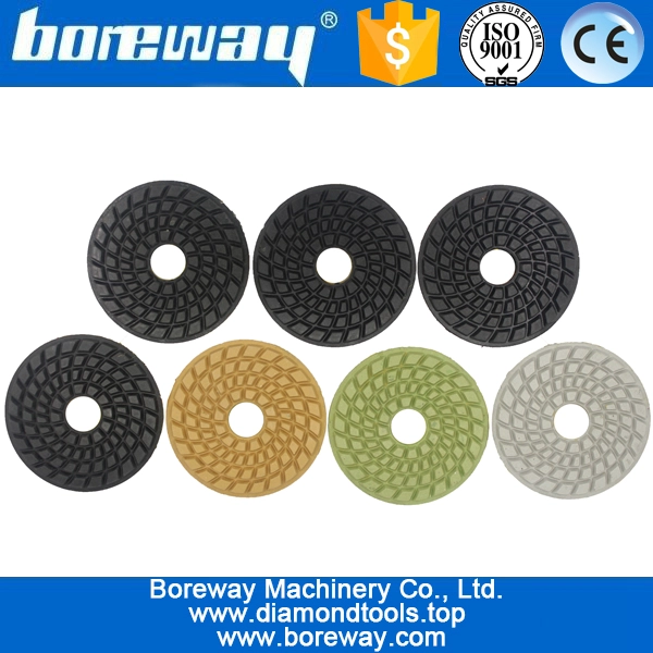 3inch 80mm 7 steps black sprial type wet use diamond polishing pads