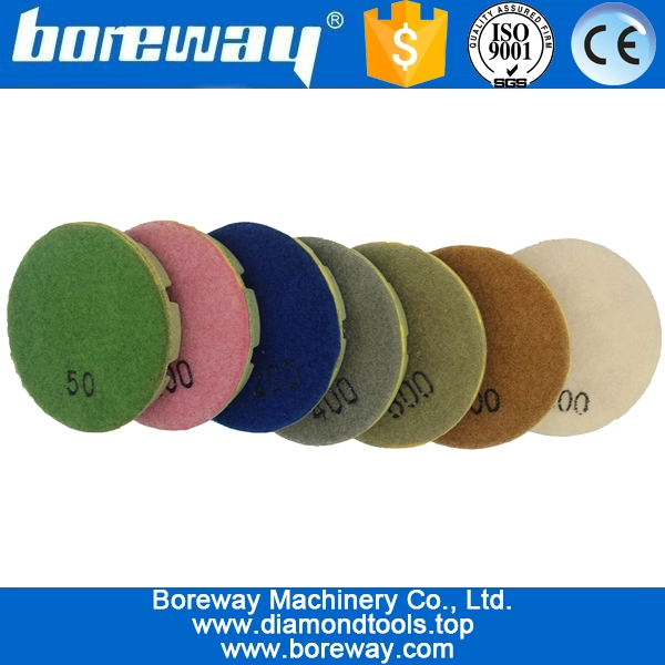3inch 80mm 7 steps wet use diamond floor polishing pads