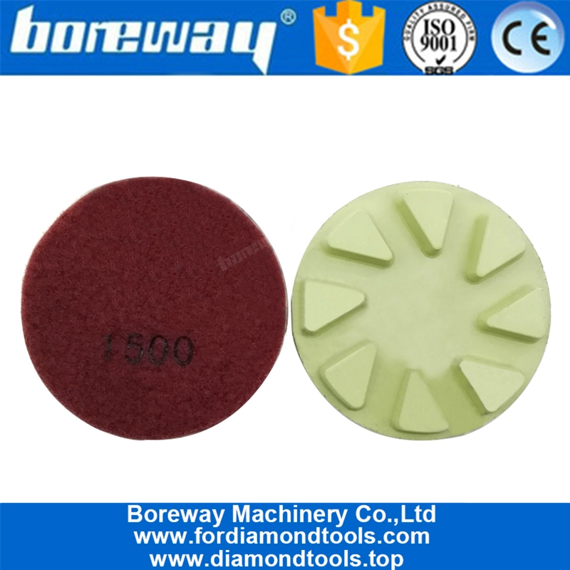 3インチフラワーダイヤモンドフロアポリッシュパッド＃1500レジンボンドダイヤモンドフロアリニューサンディングディスク