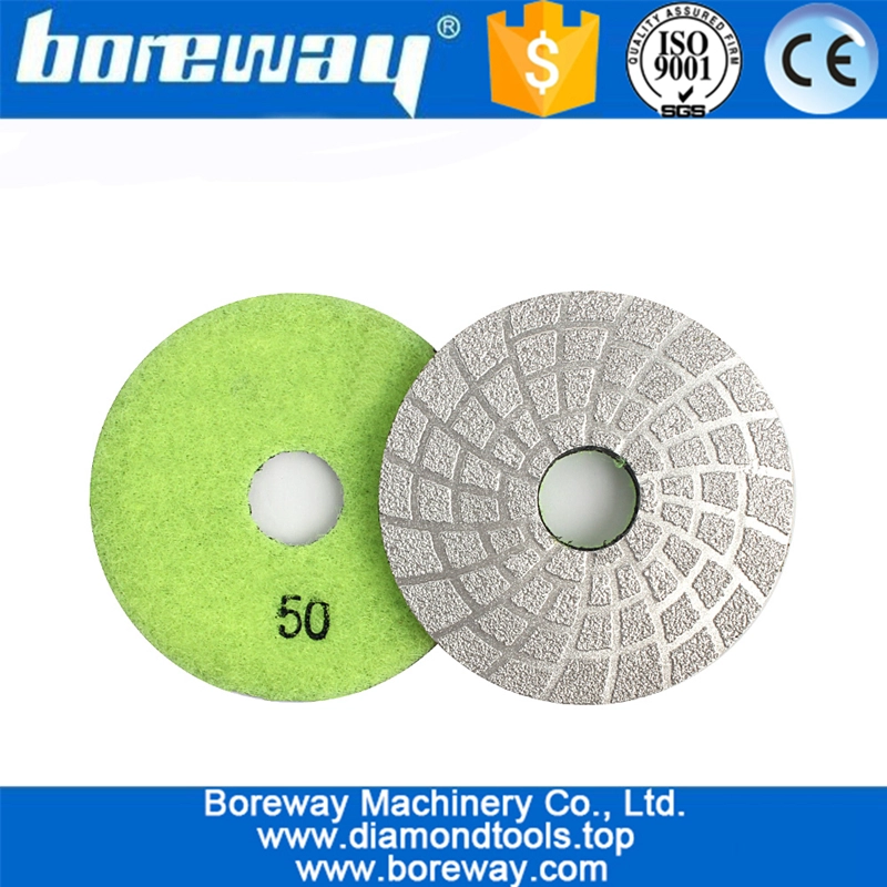 3inch Vacuum Brazed Polishing Pad Fast Polishing Grinding For Granite Marble Concrete