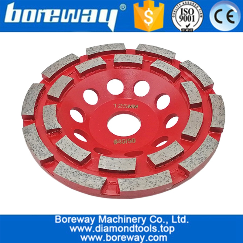 4" 4.5" 5" 7" Diamond Double Row Cup Wheel for Concrete abrasive material wholesale diamond segmented grinding cup wheel