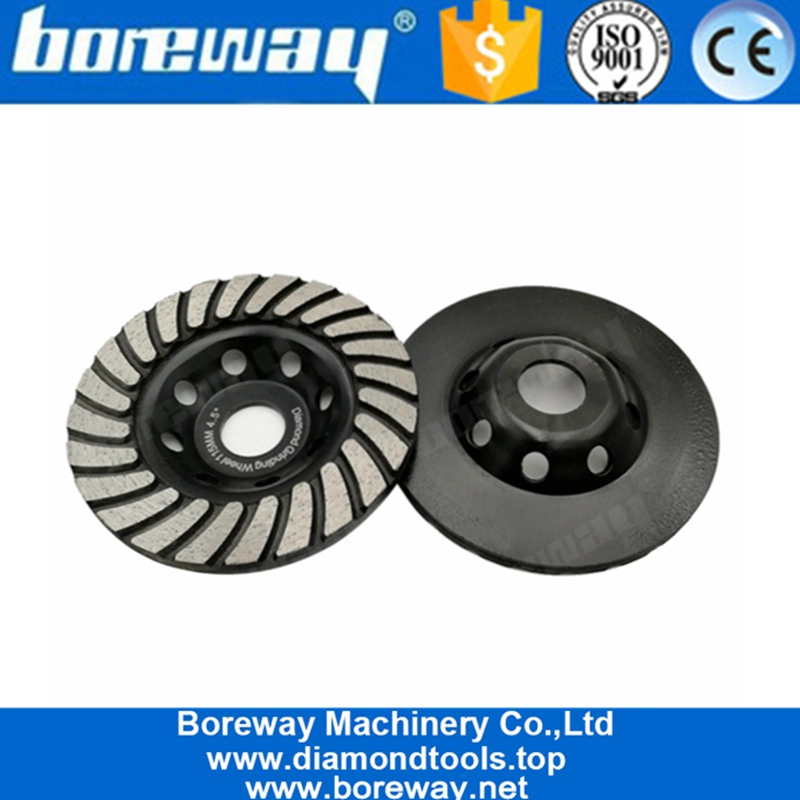 4" 4.5" 5" 7" Diamond Turbo Row Grinding Cup Wheel For Angle Grinder