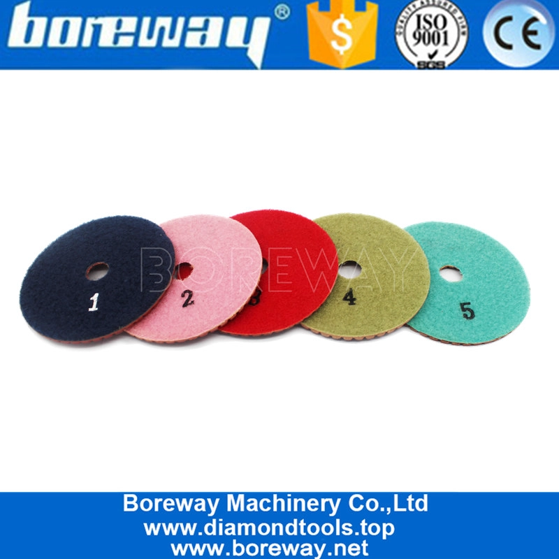 アングルグラインダーのための4インチ5段階研磨パッド研削花崗岩のディスクメーカー