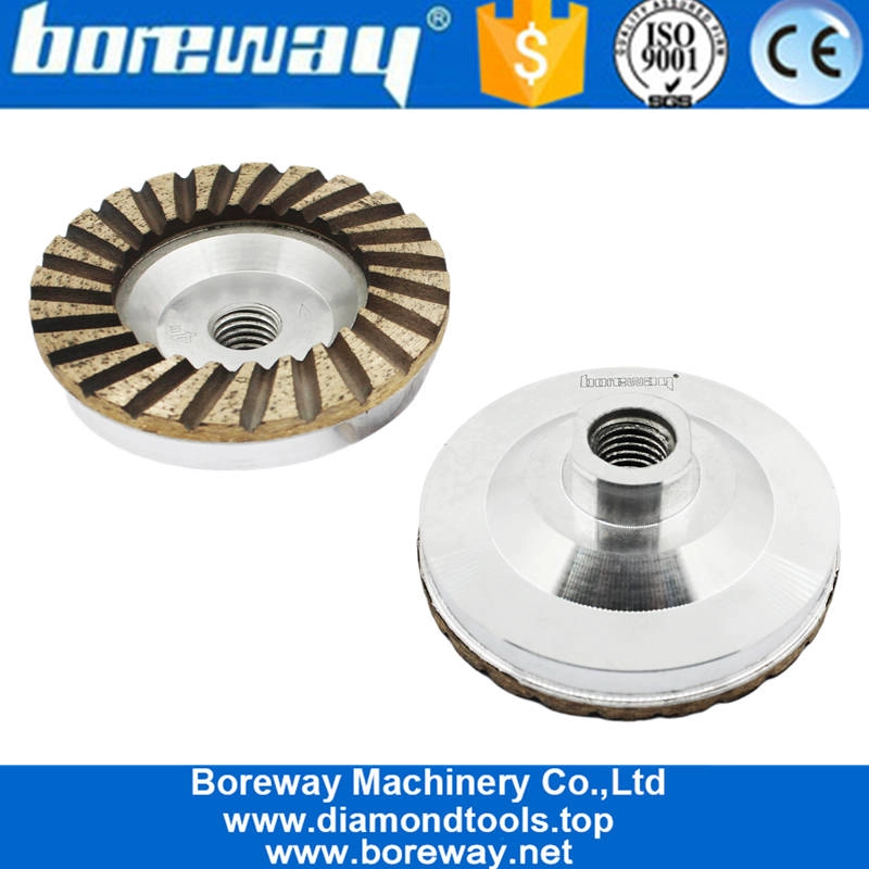 Fabbrica o produttore della mola della tazza della macinazione dell'ondulazione della parte posteriore di alluminio del diamante della Cina da 4 pollici