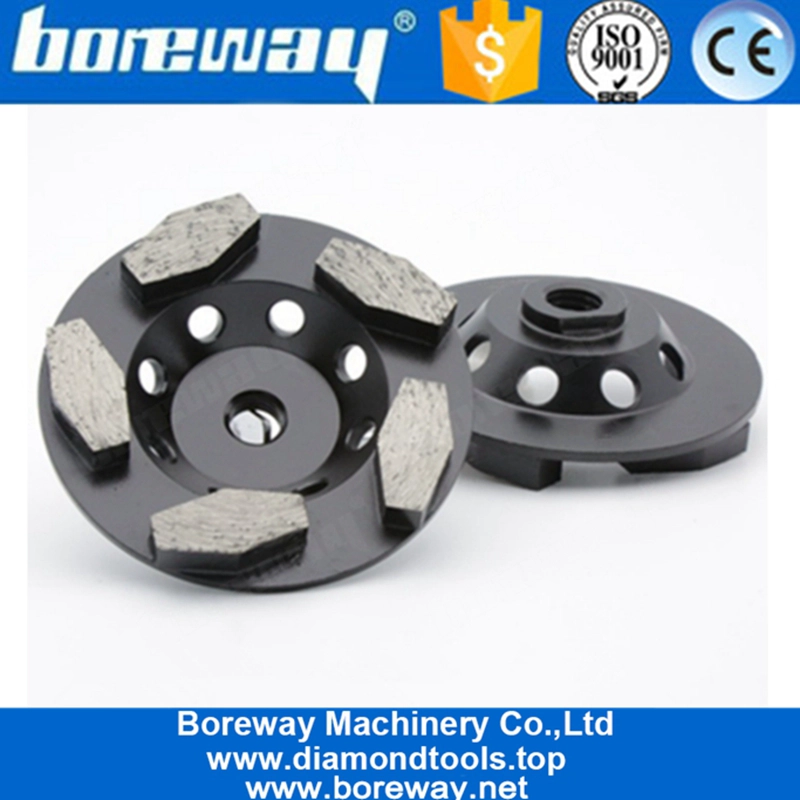 Mola diamantata per calcestruzzo da 4 pollici con fori filettati per la ristrutturazione di pavimenti in calcestruzzo