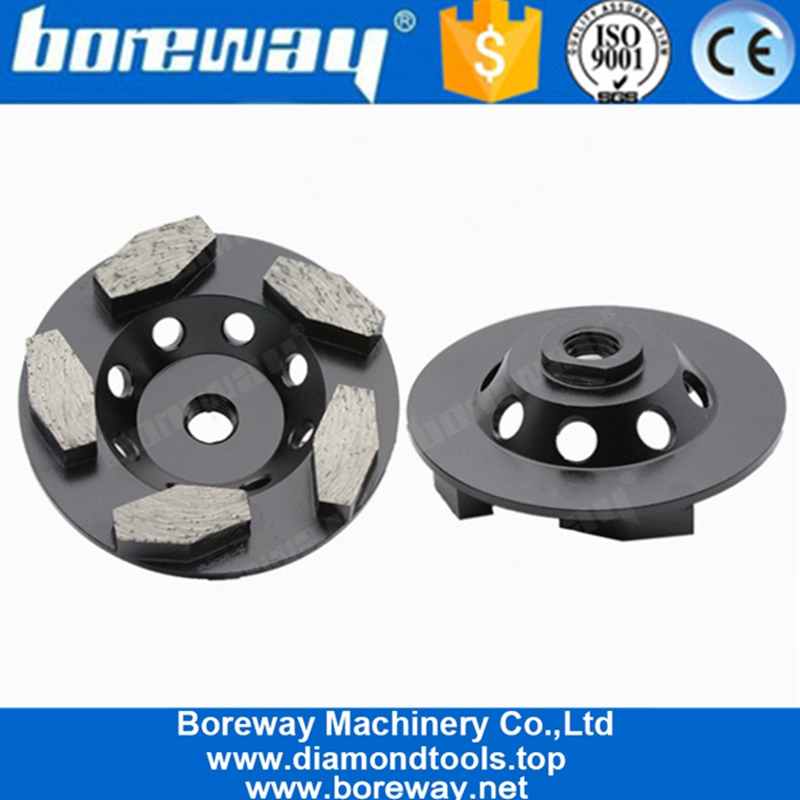 Mola diamantata per calcestruzzo da 4 pollici con fori filettati per la ristrutturazione di pavimenti in calcestruzzo