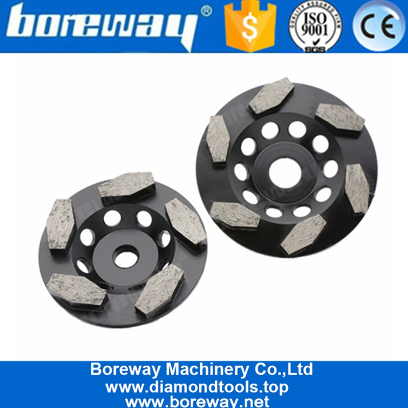 Mola diamantata per calcestruzzo da 4 pollici con fori filettati per la ristrutturazione di pavimenti in calcestruzzo