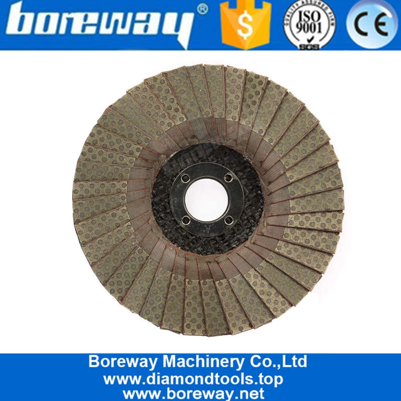 कोण की चक्की के लिए 4 इंच डायमंड इलेक्ट्रोप्लेटेड फ्लैप सैंडिंग डिस्क