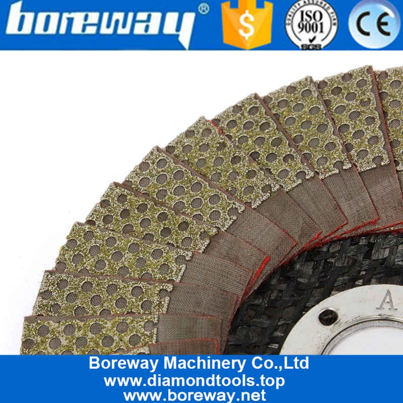 कोण की चक्की के लिए 4 इंच डायमंड इलेक्ट्रोप्लेटेड फ्लैप सैंडिंग डिस्क