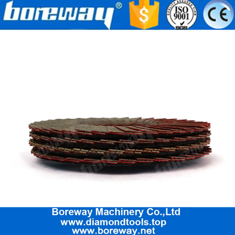 कोण की चक्की के लिए 4 इंच डायमंड इलेक्ट्रोप्लेटेड फ्लैप सैंडिंग डिस्क