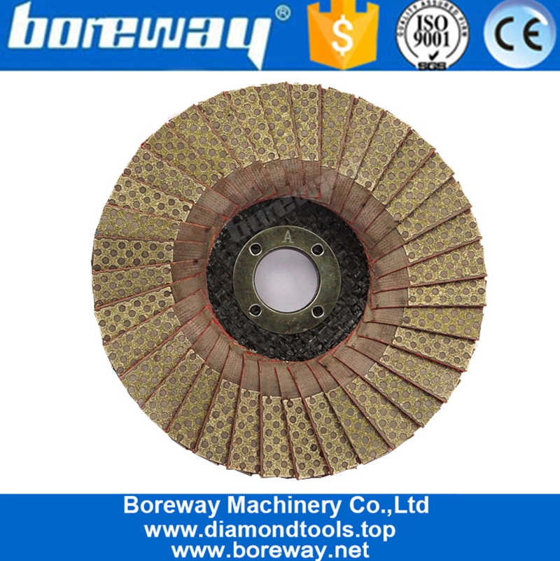 कोण की चक्की के लिए 4 इंच डायमंड इलेक्ट्रोप्लेटेड फ्लैप सैंडिंग डिस्क