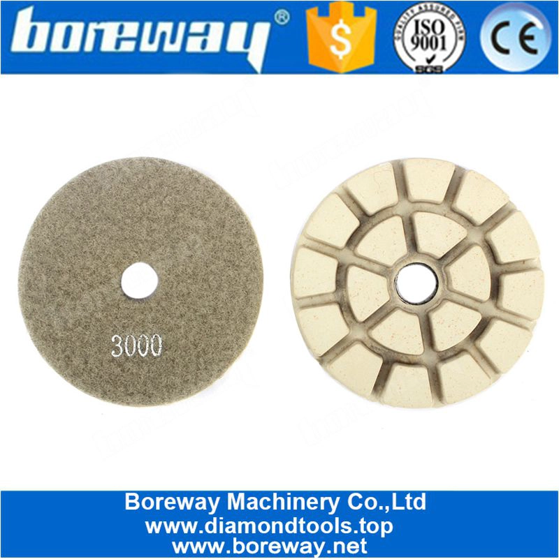 4 Inch Floor Renovate Diamond Resin Bond Polishing Pads For Stone Concrete
