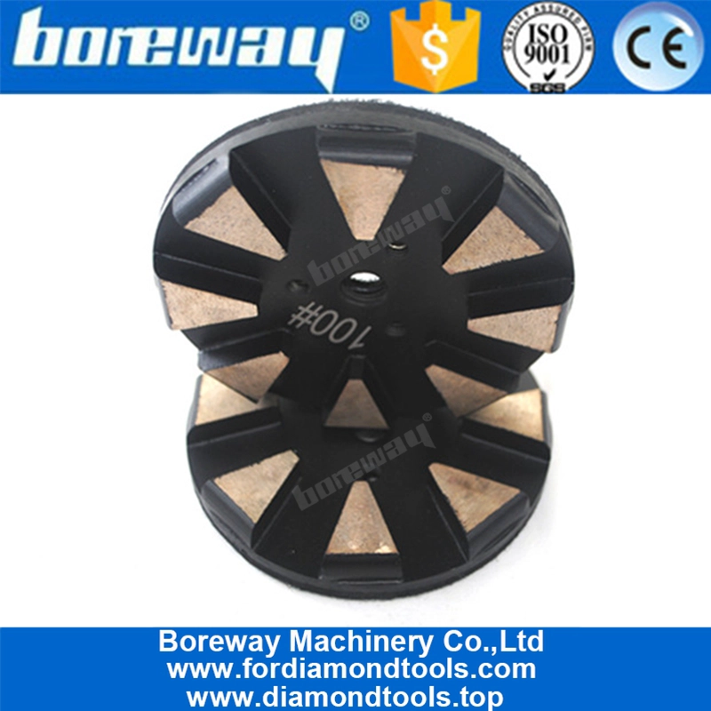 Platorello in metallo diamantato con gancio e anello da 4 pollici con barra a 8 triangoli