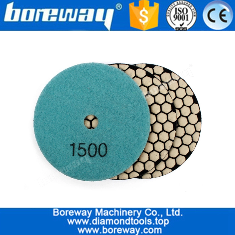 4 Inch Professional Flexible Dry Use Diamond Sanding Discs For Marble Granite Stone Polishing
