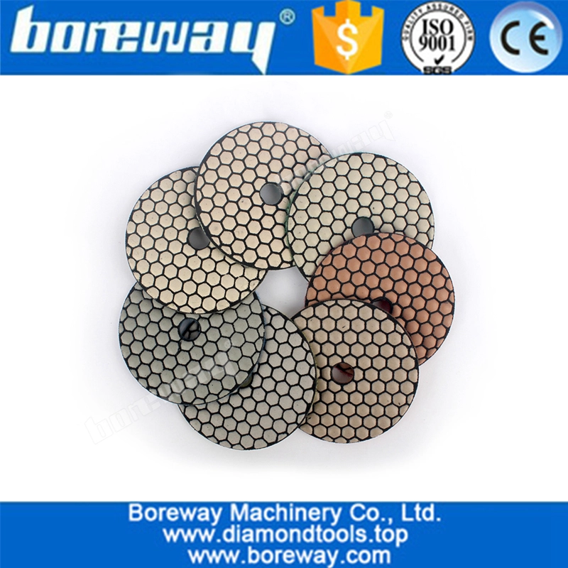 4 Inch Professional Flexible Dry Use Diamond Sanding Discs For Marble Granite Stone Polishing