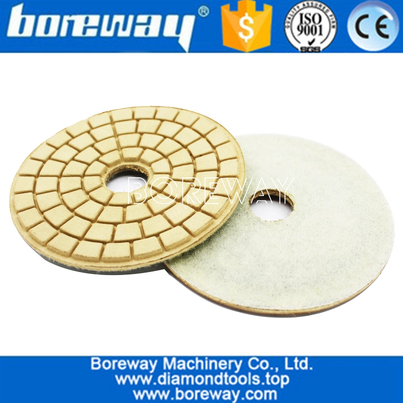 ग्रेनाइट के लिए 4 इंच गीले उपयोग हीरा चमकाने सफेद बफ पैड