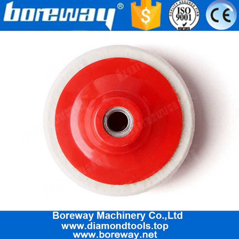 4 इंच ऊन फेलिंग बफर पैड M14 धागा पालिशगर कोण बनाने की मशीन के लिए