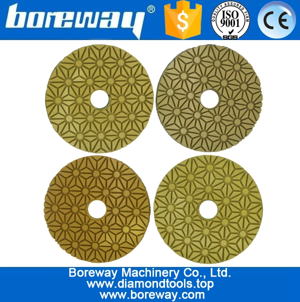 4 इंच 100 मिमी 3 चरण सूखा और गीला उपयोग हीरा पॉलिश पैड