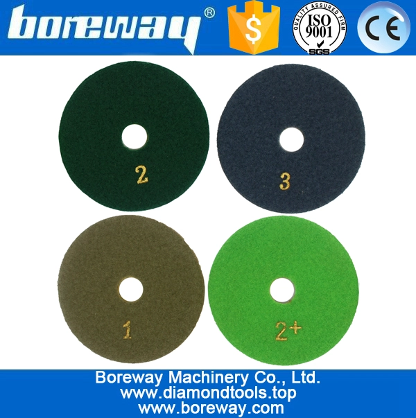 4 इंच 100 मिमी 3 चरण सूखा और गीला उपयोग हीरा पॉलिश पैड